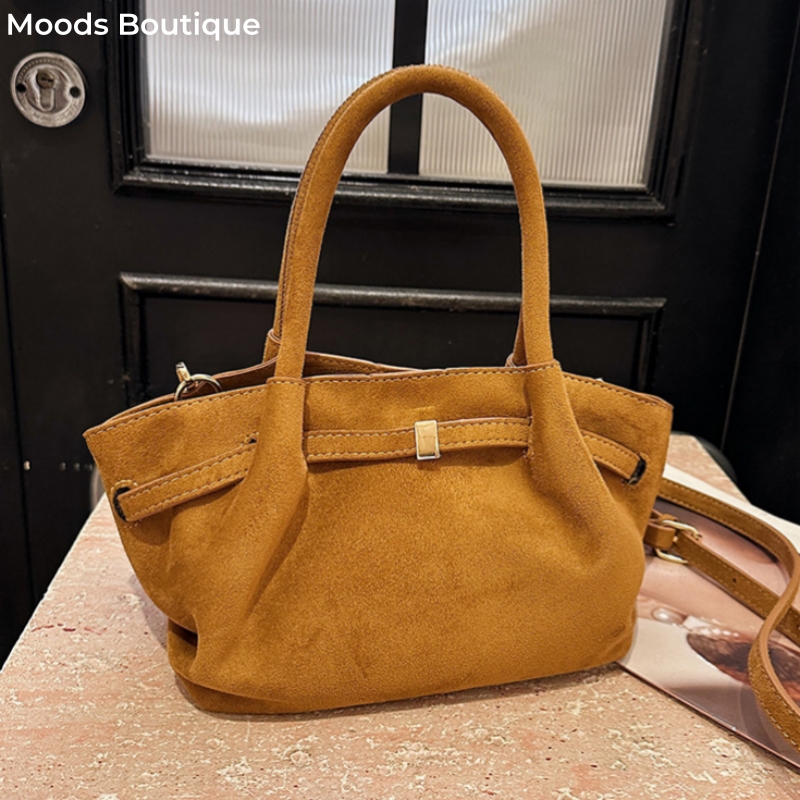 Luxury Bags Medium Size - MOODS Burgundy Round Top-handle Bags For