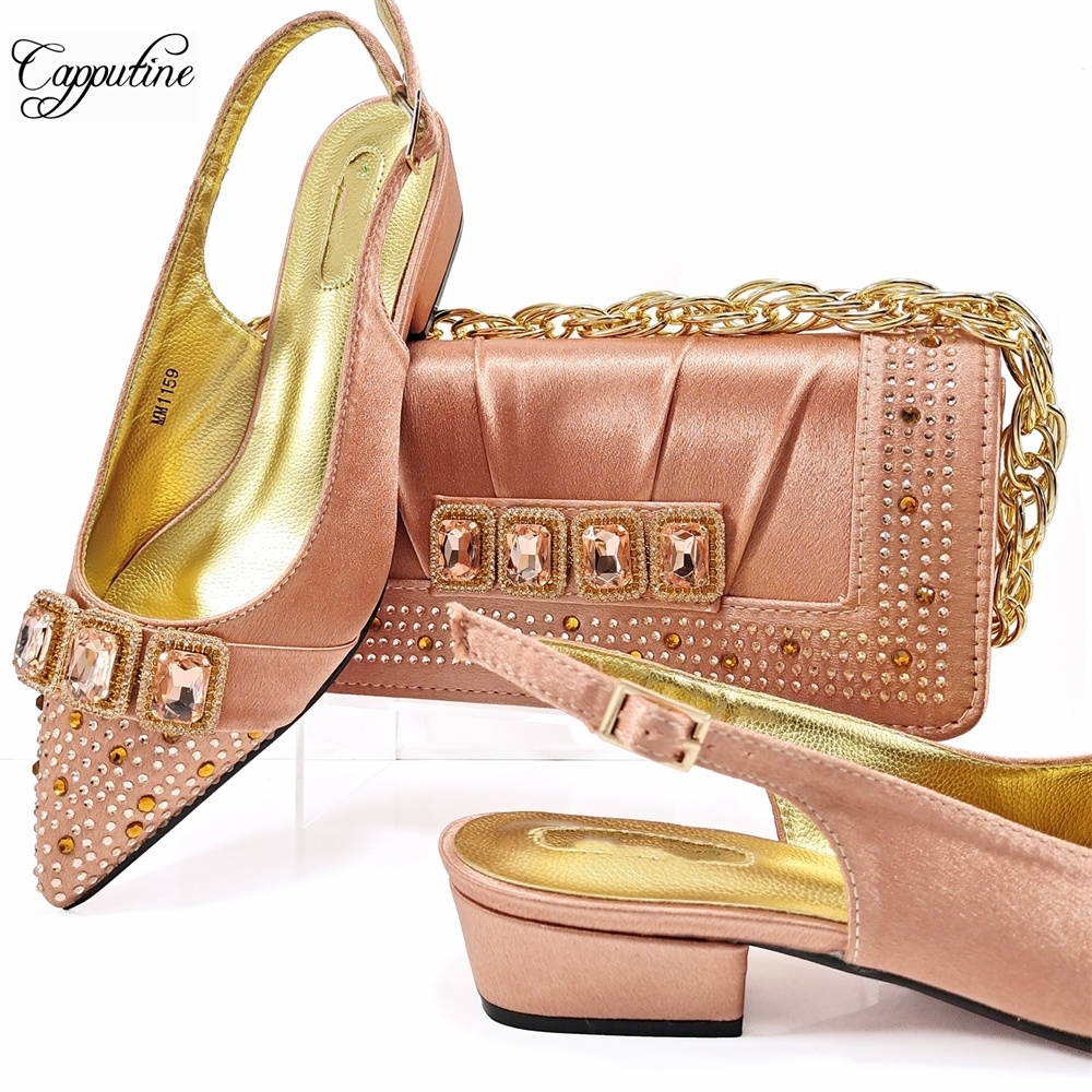Peach Women Shoes And Bag Set  - Luxury Bags Medium Size recensione e prezzo