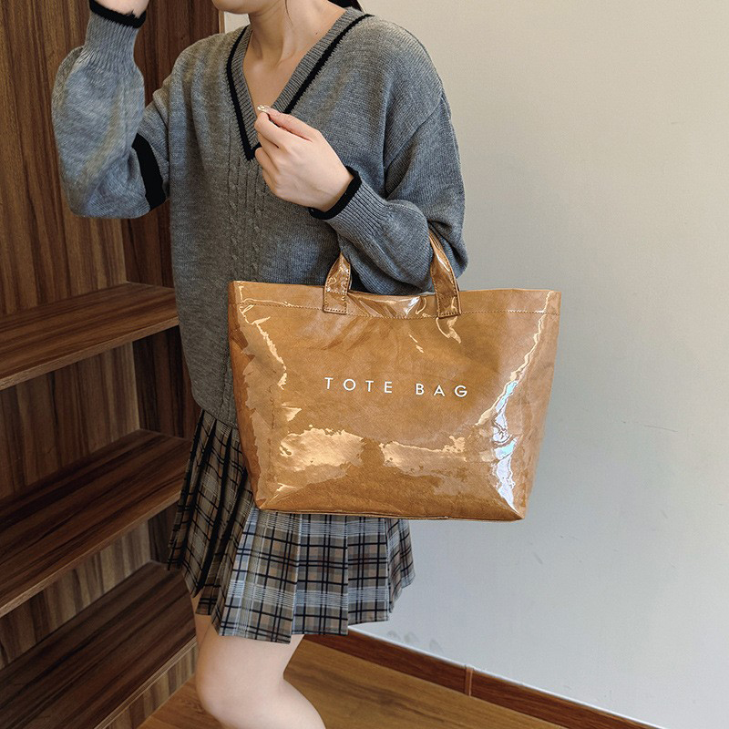 Solid Color Tote Bag,PVC Kraft - Xl Luxury Bags recensione e prezzo